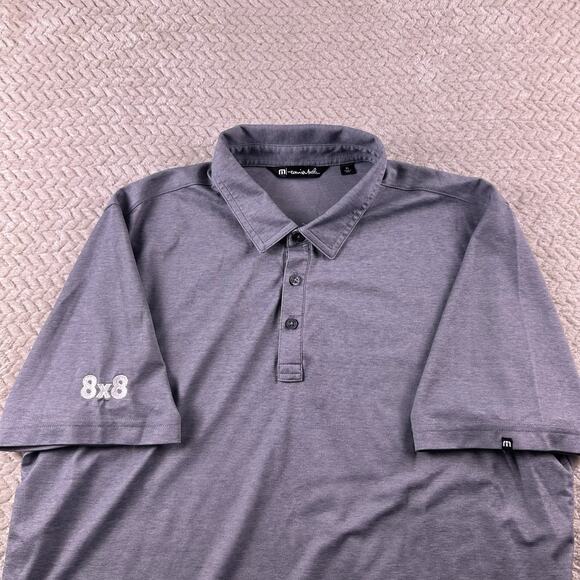 Travis Mathew Polo Shirt Men’s XL Golf Performance Stretch Gray 8x8 Logo - Picture 3 of 10